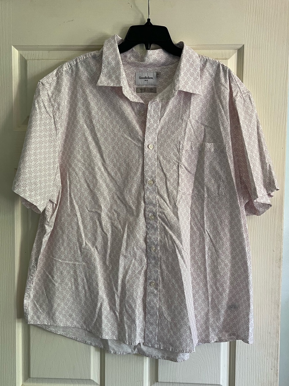 Goodfellow & Co Men's Short-Sleeve Button-Down Shirt - Light Pink Pattern